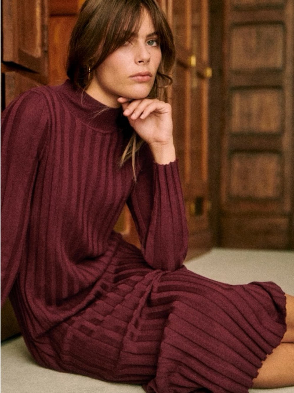 ✨ Sézane Katrina Dress in Burgundy ✨